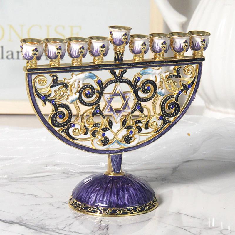 Candle Holders Floral Chanukah Menorah Candelabrum Antique Candlestick Festival Home Decor H260310
