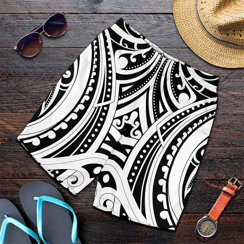 New Mens Summer Shorts Loose Fashion Shorts 3D Printed Casual Maori Ethnic Pattern Harajuku Tree Trunk Sports Quick drying ShortsW250410