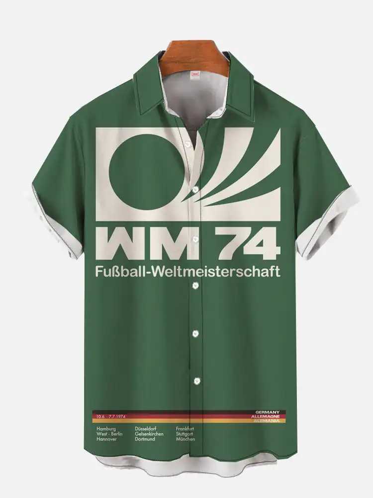 Hawaiian clover green printed shirt mens summer casual shirt cartoon pattern 3D printed shirt X250410