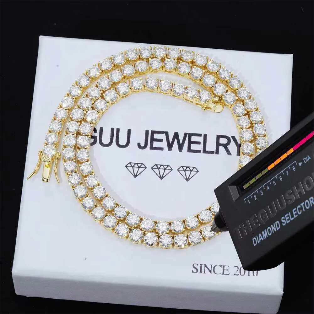 Cheapest Price Hip Hop 925 Sterling Silver 3mm 4mm 5mm 6mm VVS Moissanites Diamond Necklace Moissanite Tennis Chain for Women
