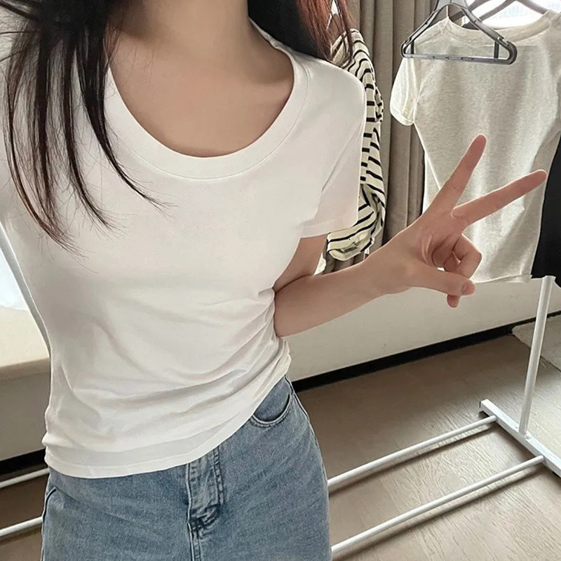 2025S Designer Women S T Shirt American Sleeved Shoulder T Shirt For Women In Summer New Slim Fit And Spicy Girl Short Style Student Top Design Sense