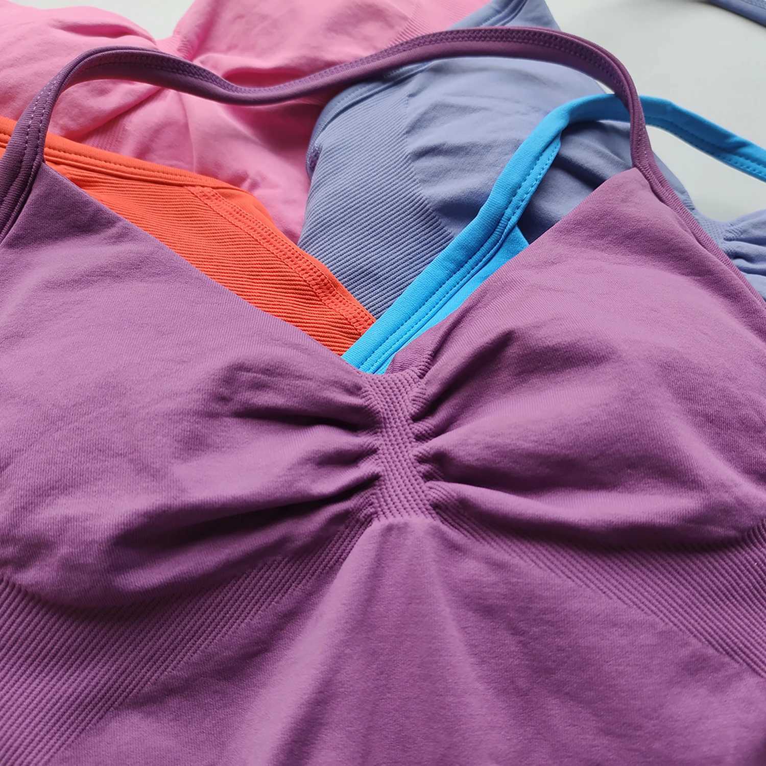 Impact Longline Strappy Gym Tops Backless Gym Clothes Womens Scrunch Exercise Top Open Back Bra Running Yoga Vest TopXJ250410