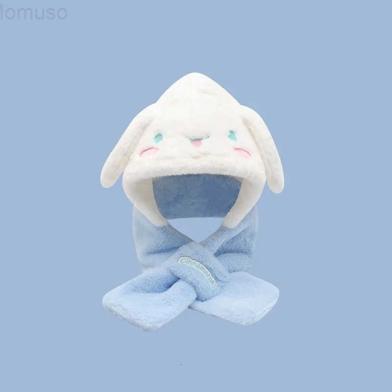 Sanrio Cute Kuromi Anime Childrencinnamorol Winter Windproof Hat Scarf Three Piece Set Cartoon Girl Comfortable Plush Warm Scarf H251110