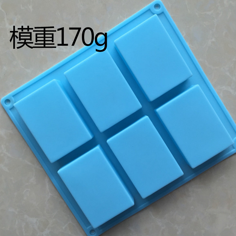 In Stock Wholesale 6-Linked Rectangular Silicone Cake Handmade Cold Process Soap Mold 100g Limited Offer