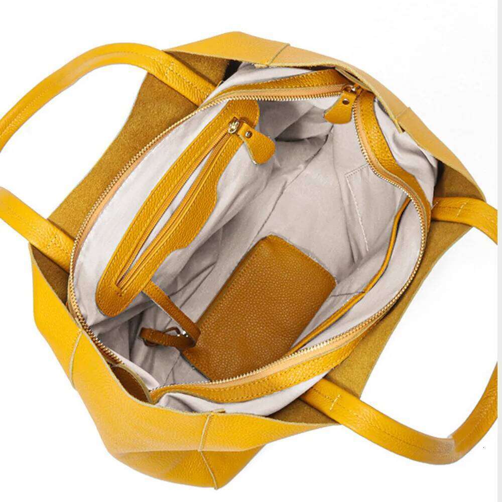 2025 New Women's Single Shoulder Top Layer Cowhide Handbag Simple Genuine Leather Large Capacity Commuter Tote Top-handle Bags