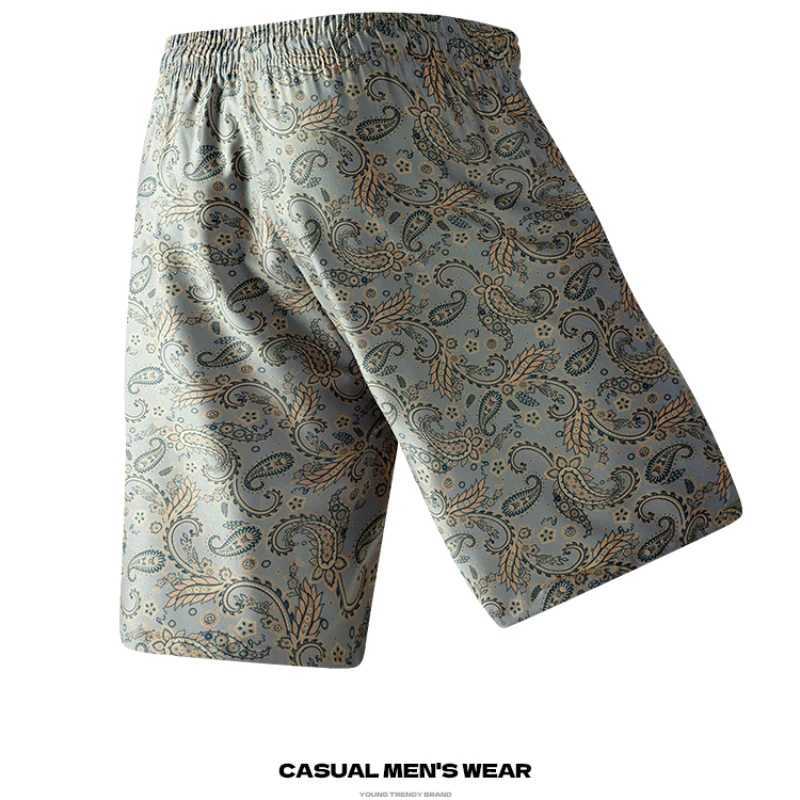 Mens gym shorts retro swim trunks printed mens quick drying running beach shorts sports pants street pants mens clothing Traf X250410