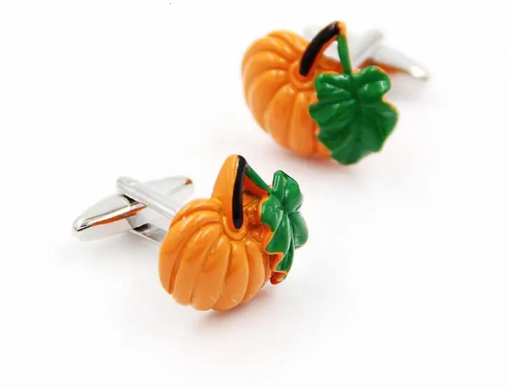 10pairslot All Saints Day Red Tomato Pumpkin Cufflinks Enamel Squash Cuff Links Halloween Gift Mens Jewelry Wholesale 250409