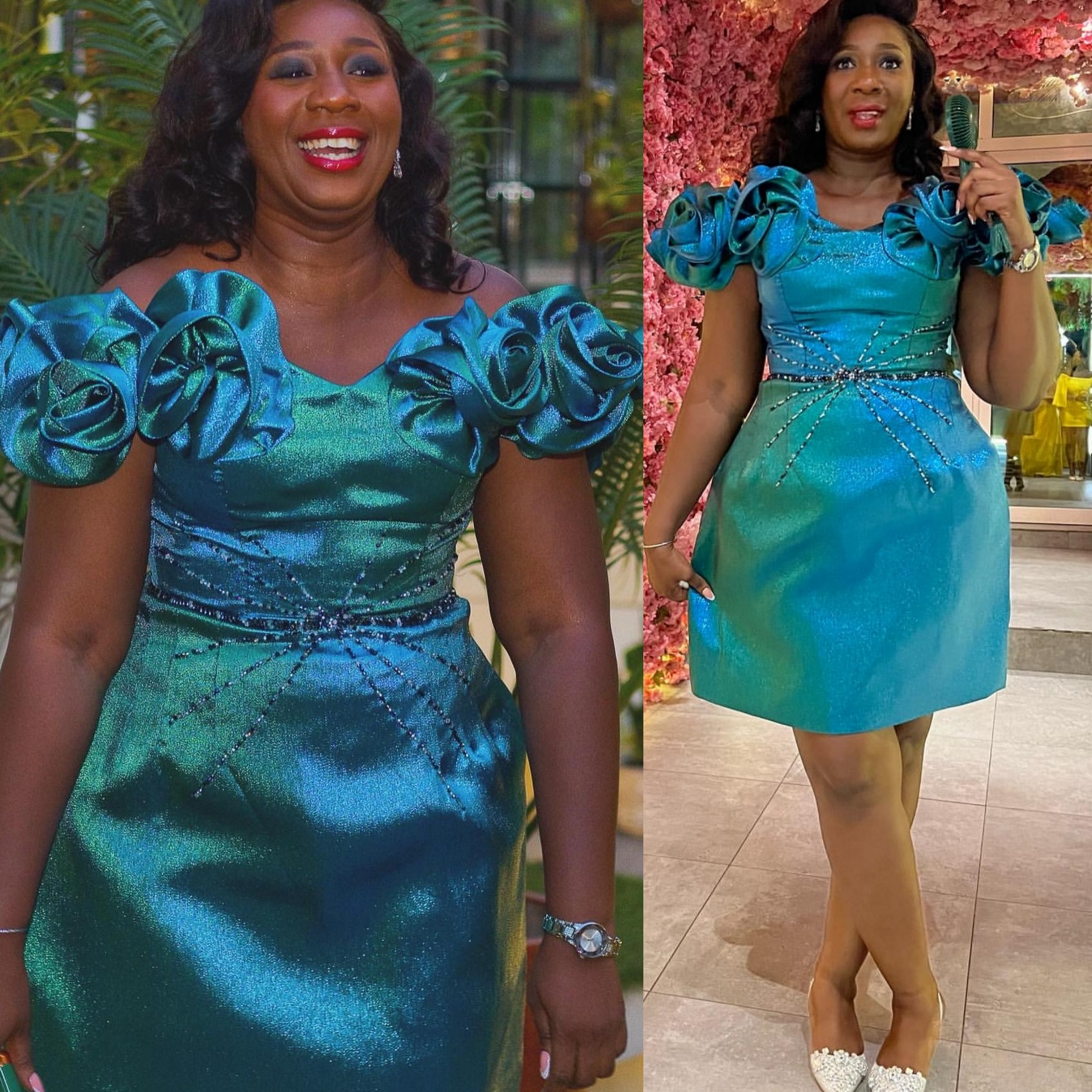 Chic Hunter Blue Sheath 2026 Cocktail Dress Flowers Beaded Taffeta Off Shoulder Mini Graduation Homecoming Dresses For Special Occasions Sweetheart Go