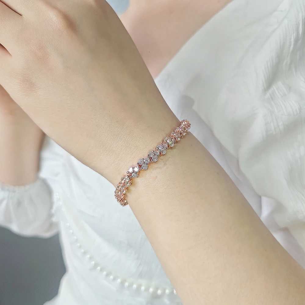 Luxury Roma 18cm Rose Gold Silver Color Bracelet Bangle for Women Wedding Gift Jewelry Wholesale on Hand Love S5457T251110