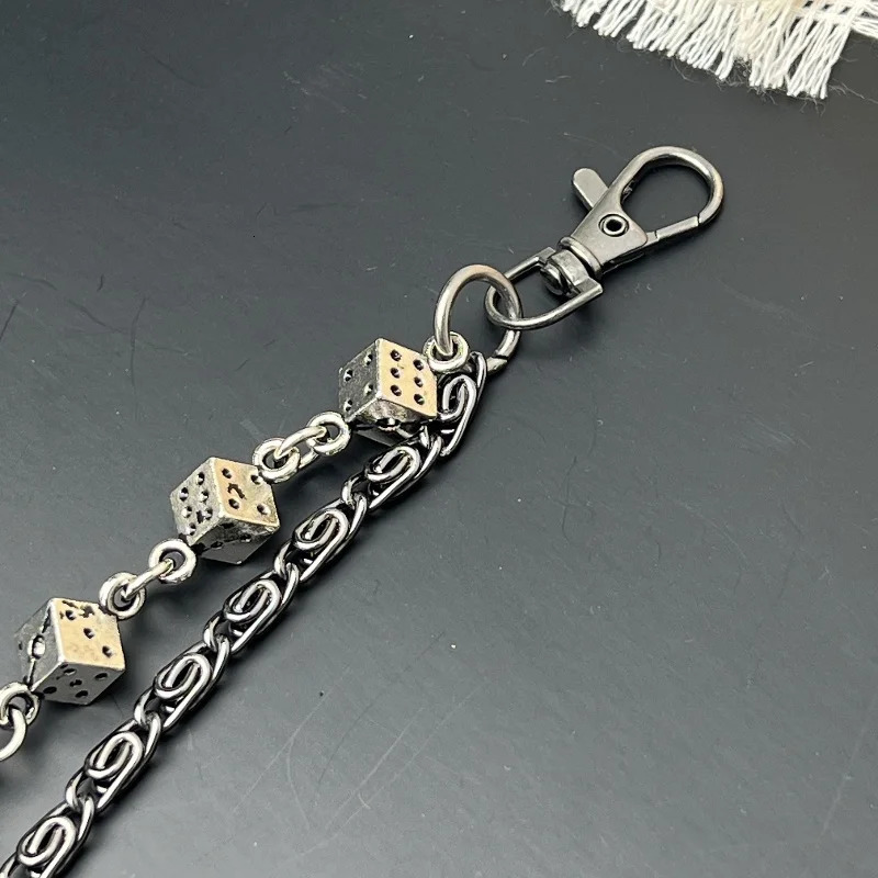 Mens motorcycle keychain Jean Biker wallet belt skull charm leather Gothic rock pants Trouser waist key mens 250410