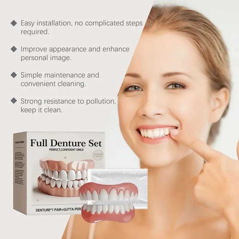 New Arrival Silicone dental kit natural safety professional denture protection upper and lower teeth soft dental kit oral hygiene care Z250410