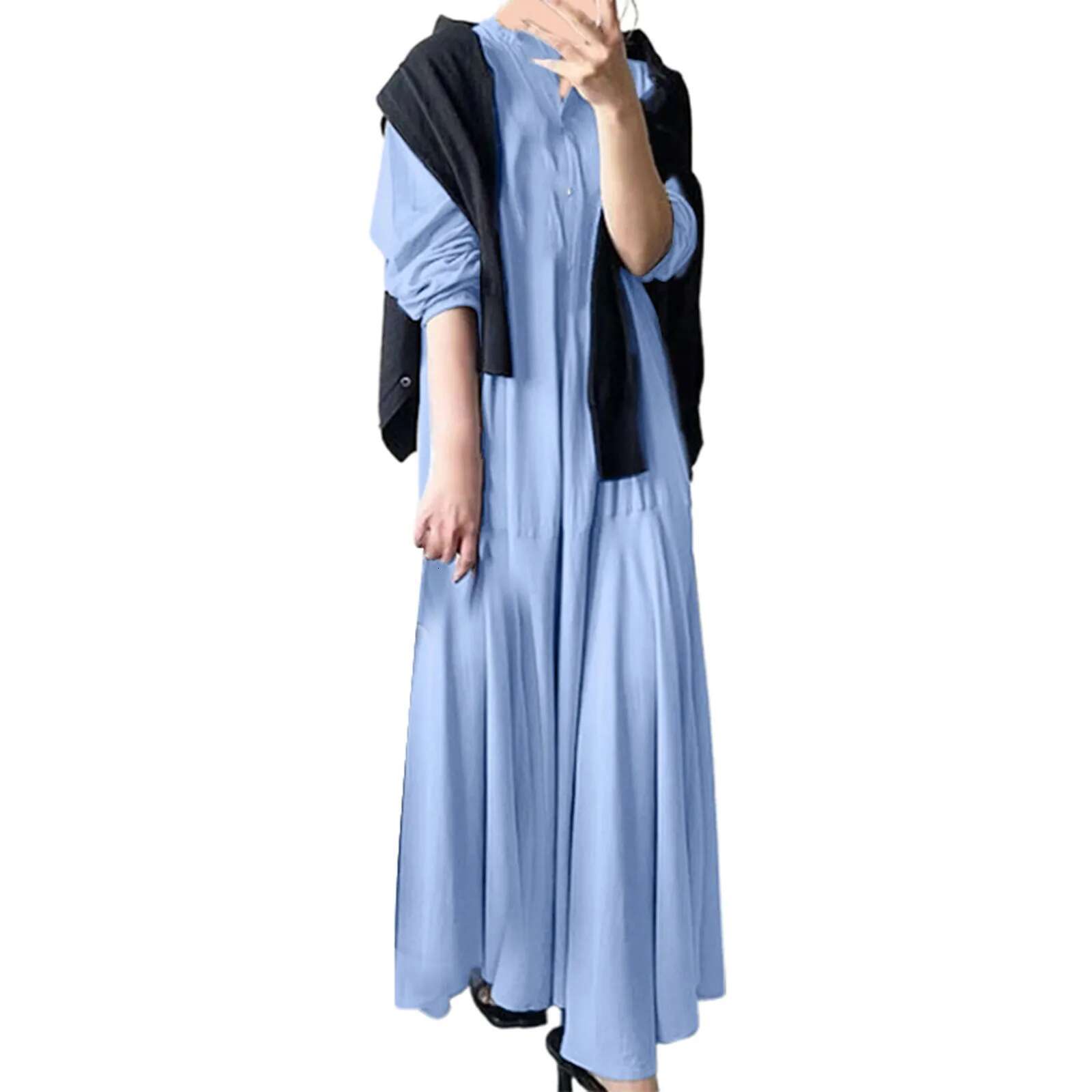 Dongdumaoyi Dress Women Long Dresses Ruffles Irregularity Single Breasted Maxi Casual Loose Y K Streetwear Vestidos Elegant Vintage