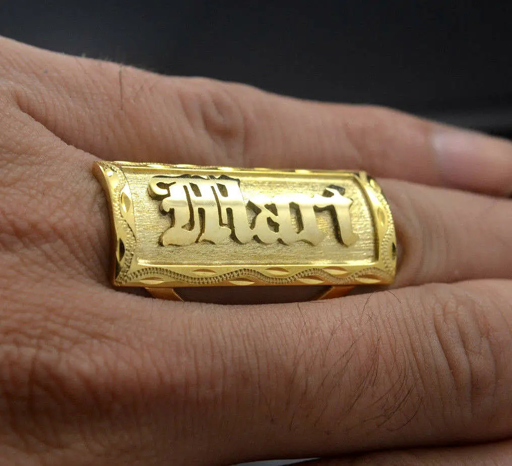 Personalized Mens Nameplate Ring Custom Handmade Classic Name Ring Stainless Steel Mens Jewelry Gift for Husband and Boyfriend 250409