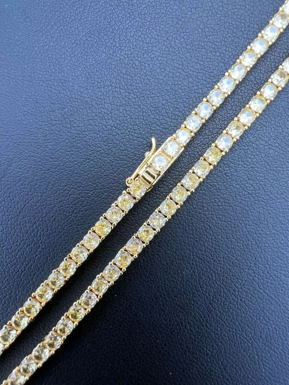 Wholesale Women Men Jewelry 3mm 925 Silver Zircon Moissanite Bracelet Necklace Tennis Chain