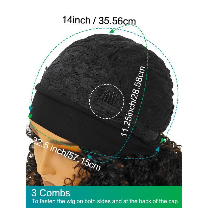 Especially Yours Wig Shoulder-Length Layers Natural Spiral Curls with Full, Bouncy Volume, Comfy Stretch Band/Runway Shades of Black Headband Kinky Cu