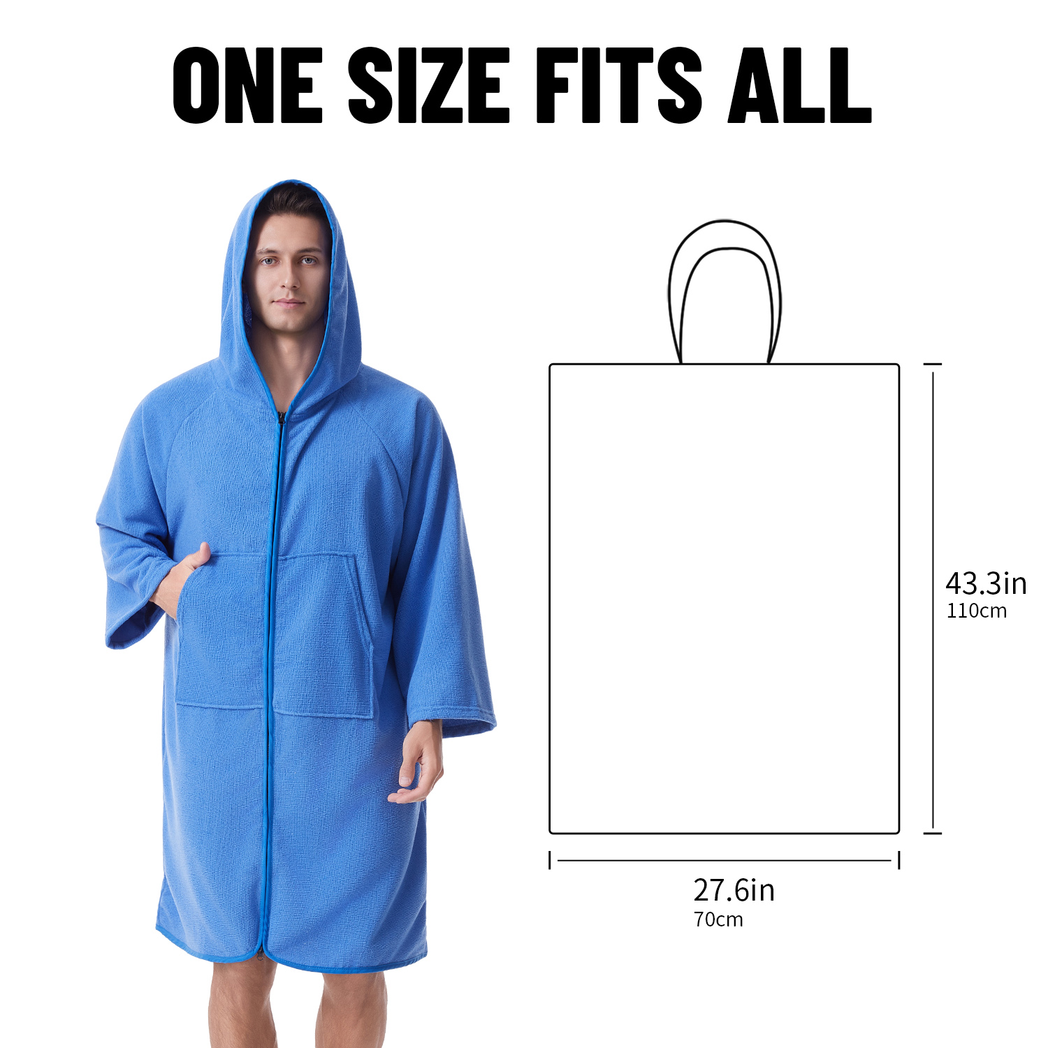 1 Hiturbo Soft Bathrobe Cape: New Adult looped cape (All-polyester)