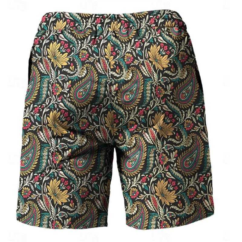 Trend Paisley Graphic Mens Beach Shorts Summer Cool 3D Printed Swimming Shorts Casual Street Clothing Oversized Shorts X250410