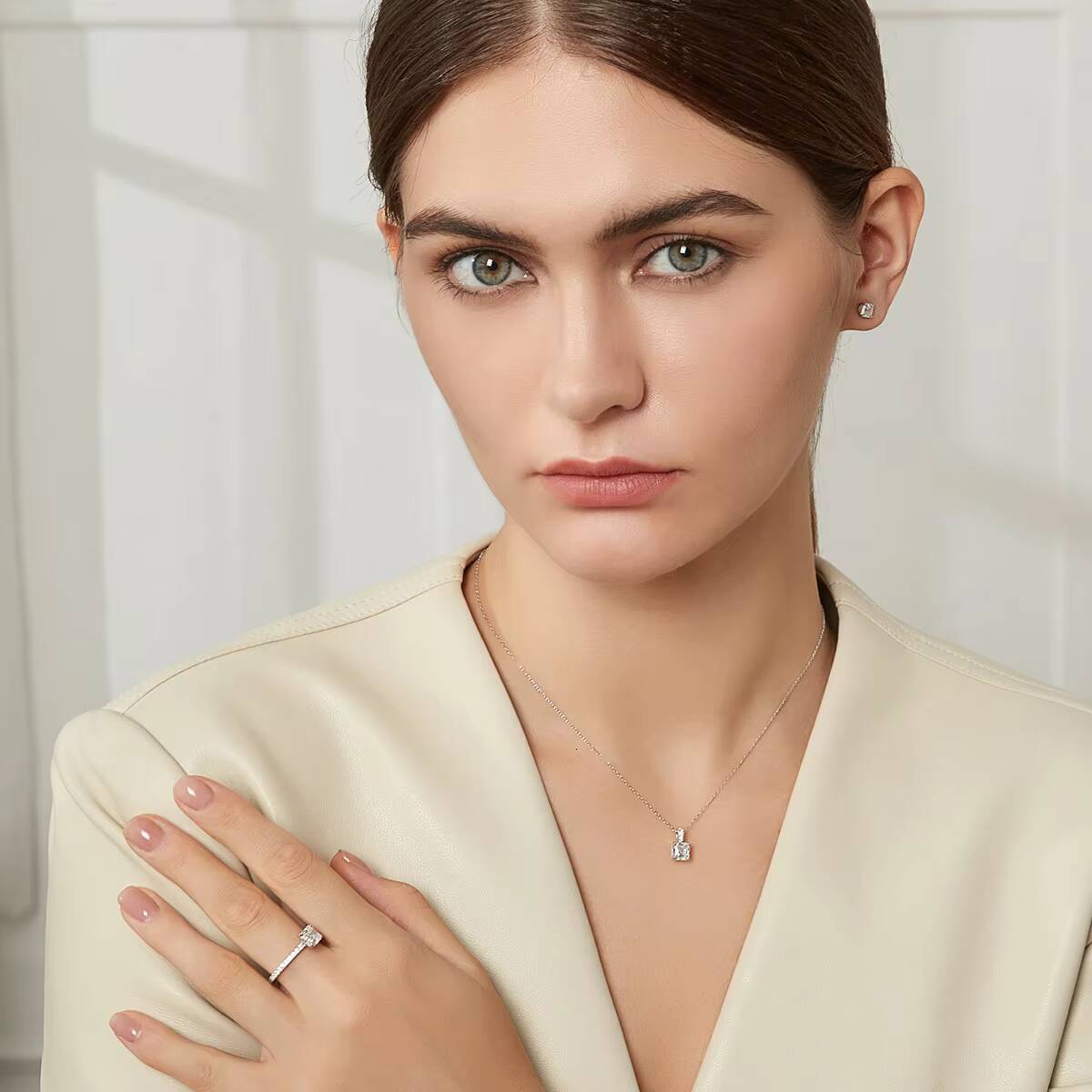 Wholesale moissanite jewelry set moissanite custom pendant moissanite studs