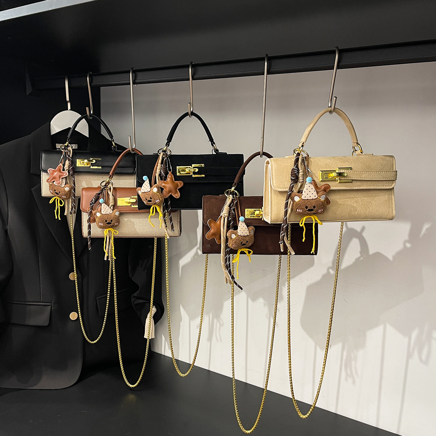 Simple and Elegant Handbag Versatile Shoulder Bag Color-blocking Crossbody Bag