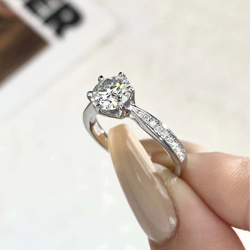 DW 052CT Diamond Rings for Women Engagement Real 925 Sterling Silver Original Wedding Gemstone Fine Jewelry 251103