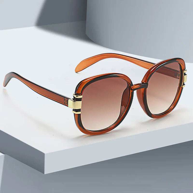 Womens Sunglasses Modern Fashion Purple Orange Gradient Decorative Glass Transparent Plastic Frame Metal 250410