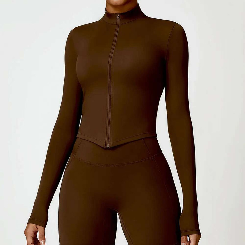 Women's Exercise Shirt Yoga Long Sleeve Top Zipper Jacket Gym Push Up Workout Tops Running Cycg Sportswear