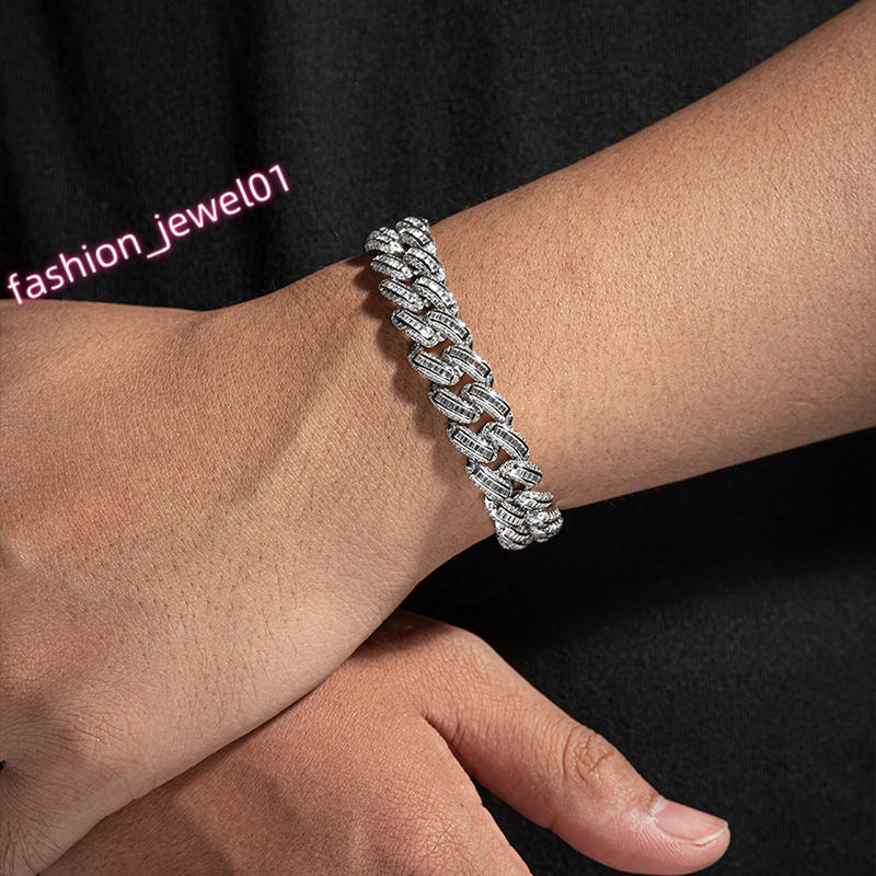 Miami Mens 925 Sterling Silver Moissanite Cuban Link Bracelet