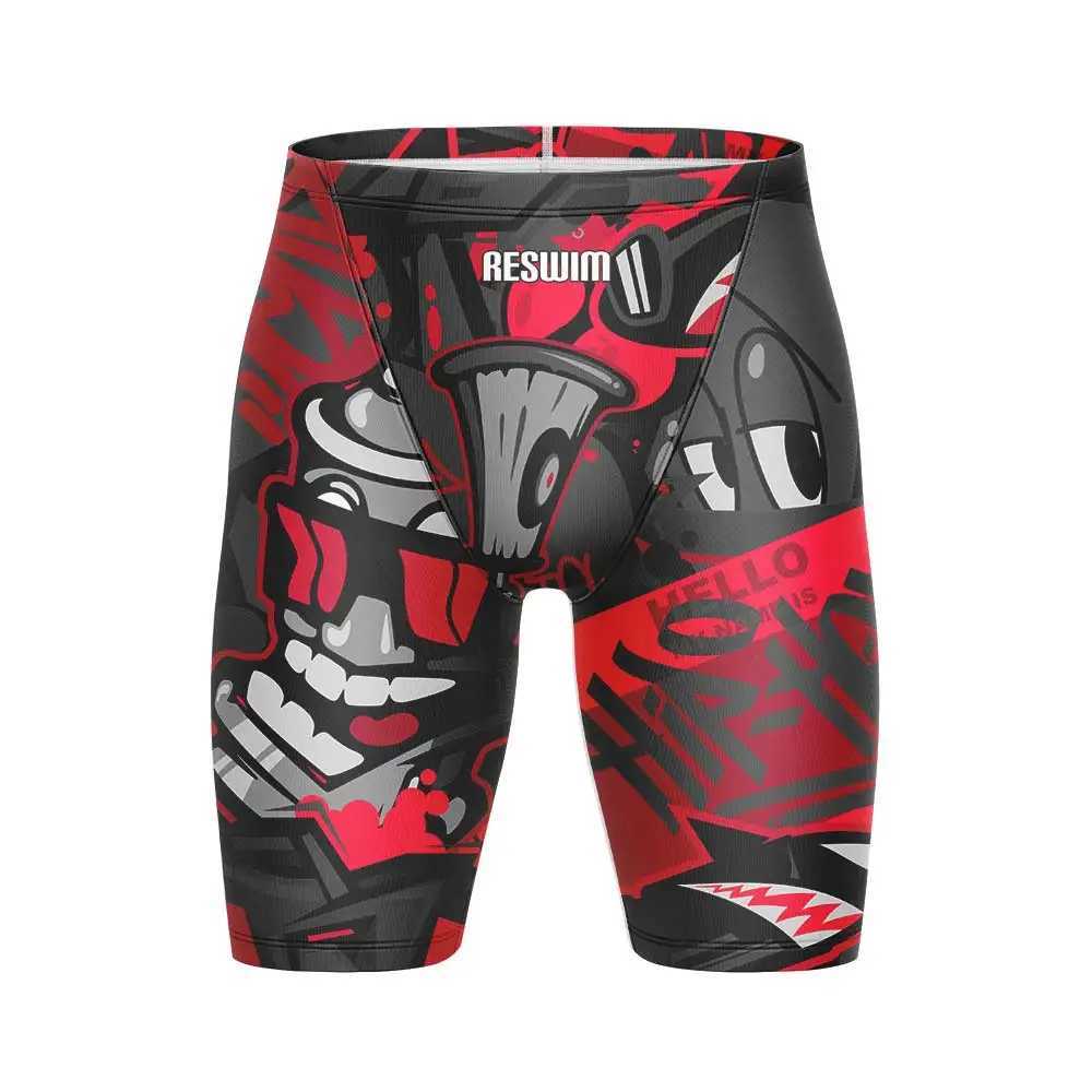 Summer Fun Swimming Jammer Swimsuit Shorts Mens Endurance Exercise Training Swimsuit Quick Drying Swimsuit Beach Tight ShortsW250410