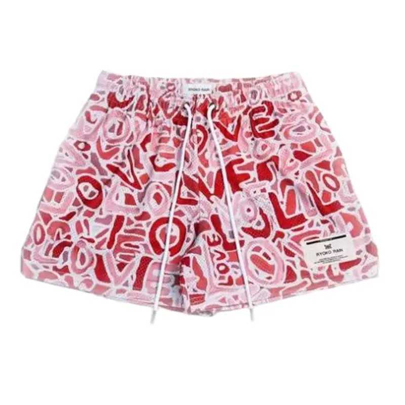 RYOKO RAIN Summer Mens Shorts Mens and Womens Fashion Beach Casual Shorts Mesh Sports Quick Drying Quarter Pants X250410
