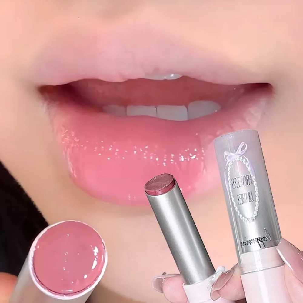 Sweet Pink Crystal Solid Lip Gloss Nude Brown Mirror Lipstick Moisturizing Glass Jelly Finish Not Sticky Daily Lip Tint MakeupT251110
