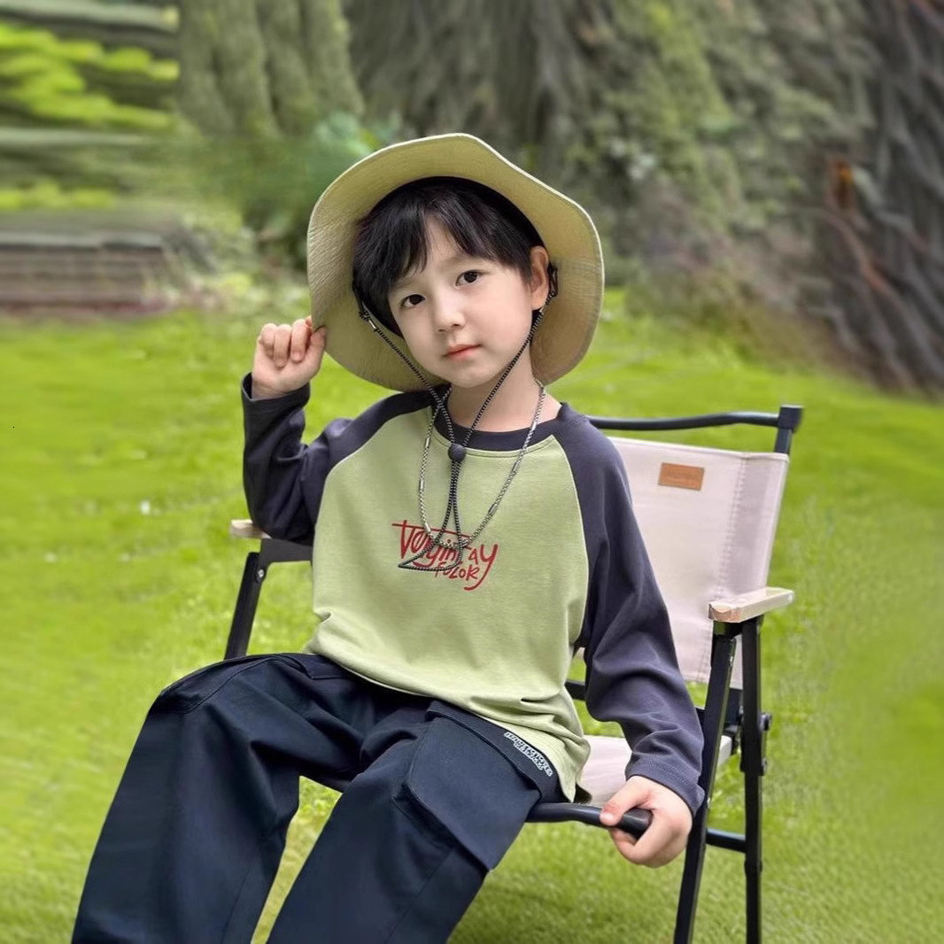 GS- Ddmyshoesvip Boys Clothing Middle Large Children S Bottom Shirt Long Sleeve T Shirt Versatile Two Piece Set Spring And Autumn Trendy