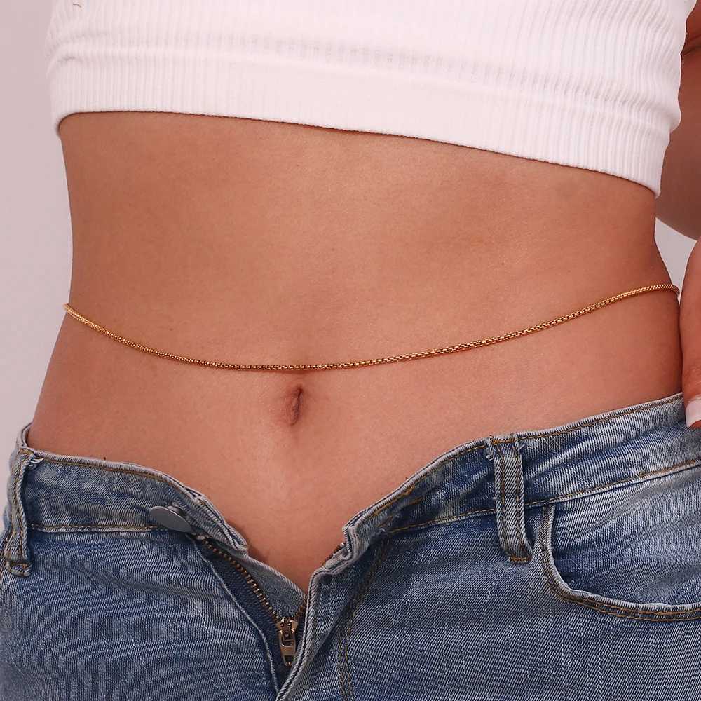 Street Style Summer Beach Jewelry Gold Plated Silver Stainless Steel Tar Jewelry Fem Waist Chain Body Chain X250410