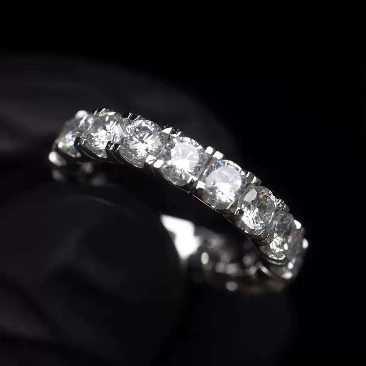 Hip Hop Ring 925 Sterling Silver Round D Color Moissanite Iced Out Ring for Cool Boy