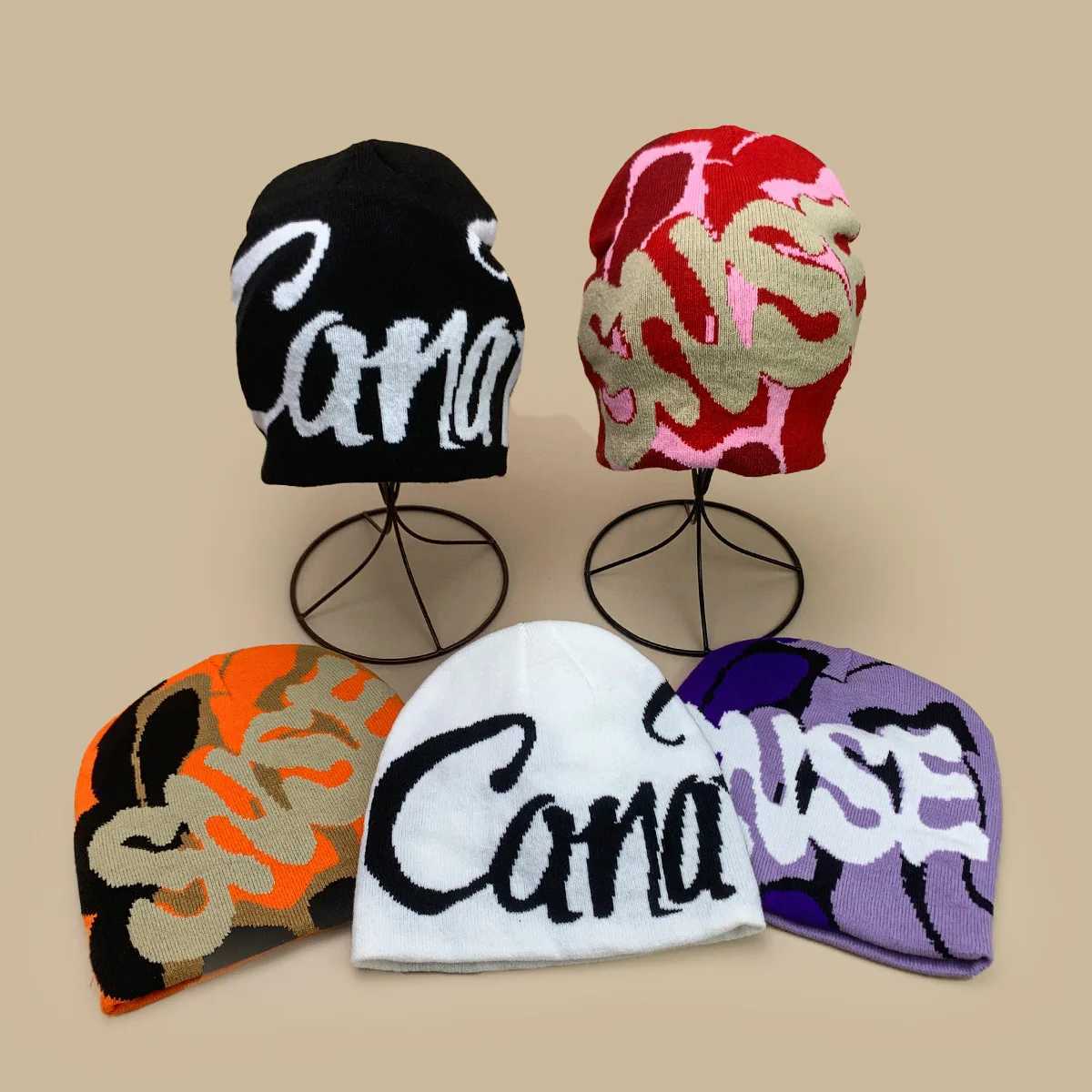 Unisex Trend Knitted Hats Color Block Warm Personal Beanies Autumn Winter New Versatile Street Fashion Hip Hop Niche SkateXJ251110