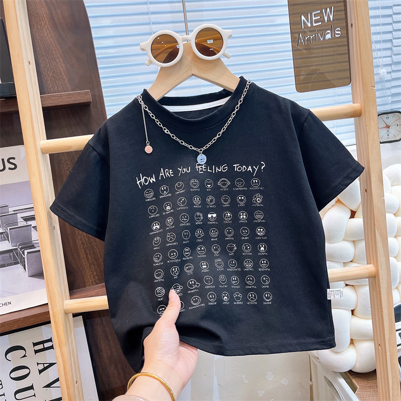 GS- Ddmyshoesvip Children S Short Sleeved T Shirt Made Of Pure Cotton Summer New Style For Round Neck Baby Summer Outfit Girls Top Boys Clothing