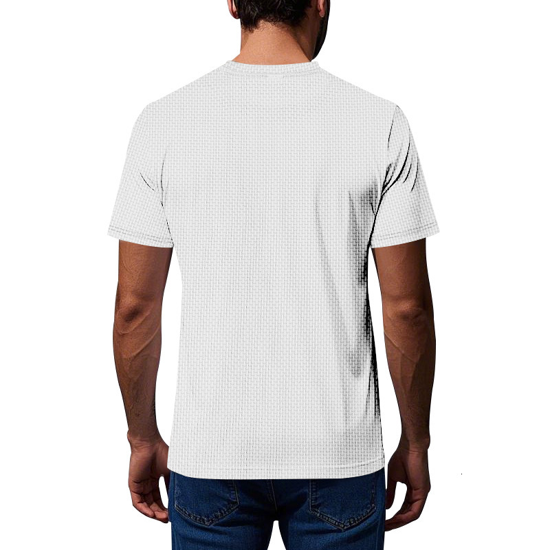 Summer bamboo foam gauze mens short sleeved breathable quick drying slim fit top mens fashion trend