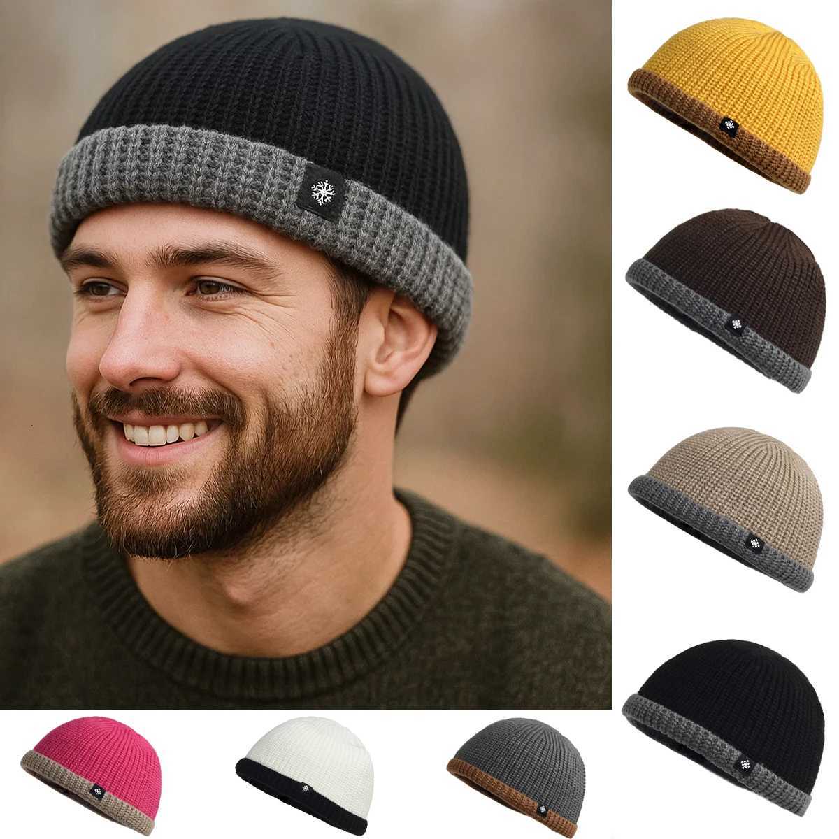 Fashion Outdoor Thickened Skullies Beanies Cap Warm Hats Ear Protection Cold Cap Pullover Hat Hip Hop Hat Warm Wool Knitted HatXJ251110