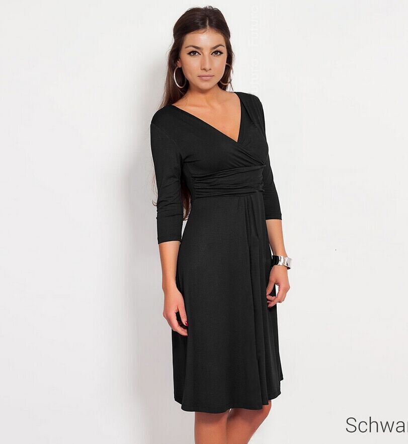 2025 OL Office V-Neck Medium Sleeve Slim Fit Dress Large Women's Wear