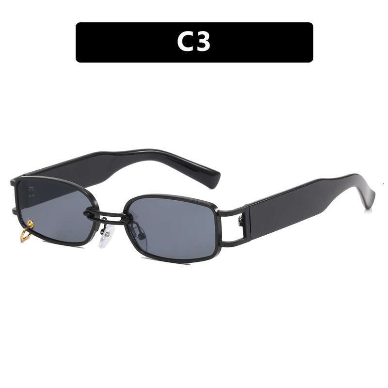 Trendy Buckle 2026 New Sunglasses Small Frame Metal Square Fashionable Stylish Personality Sun glasses for Men and Women