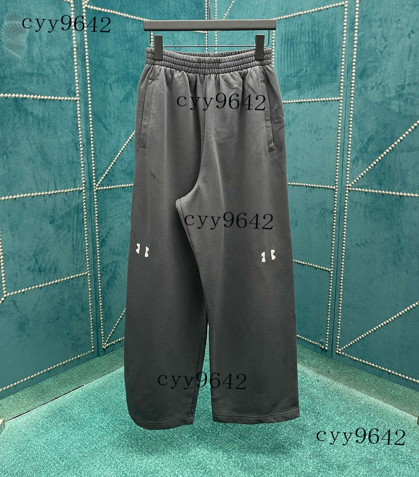 Men's Plus Size Pants Round neck embroidered and printed polar style summer wear with street pure cotton 322fh