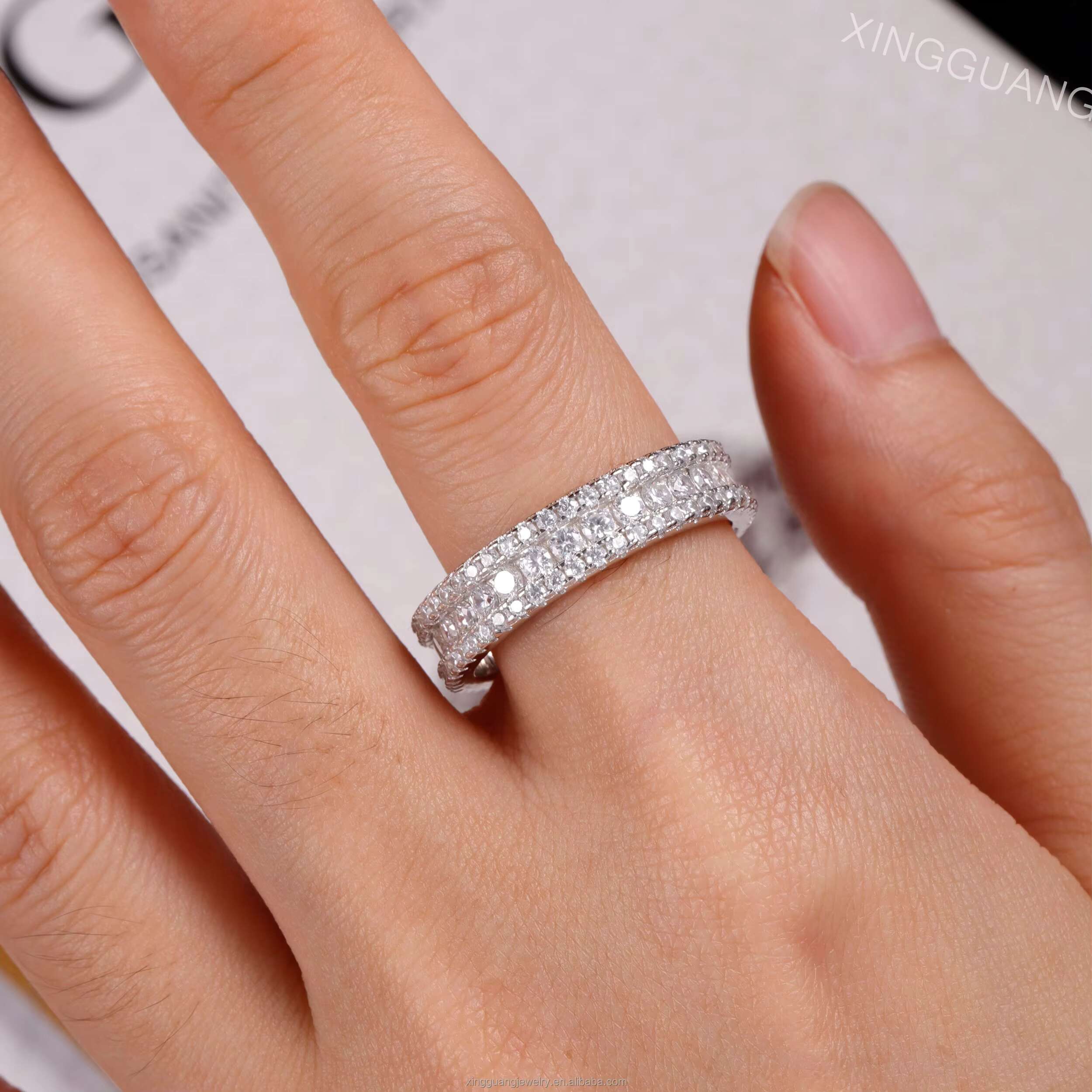 XG Factory Custom Moissanite Rings Fine Jewelry Rings 925 Silver Lab Grow Diamond Rings Wedding Engagement