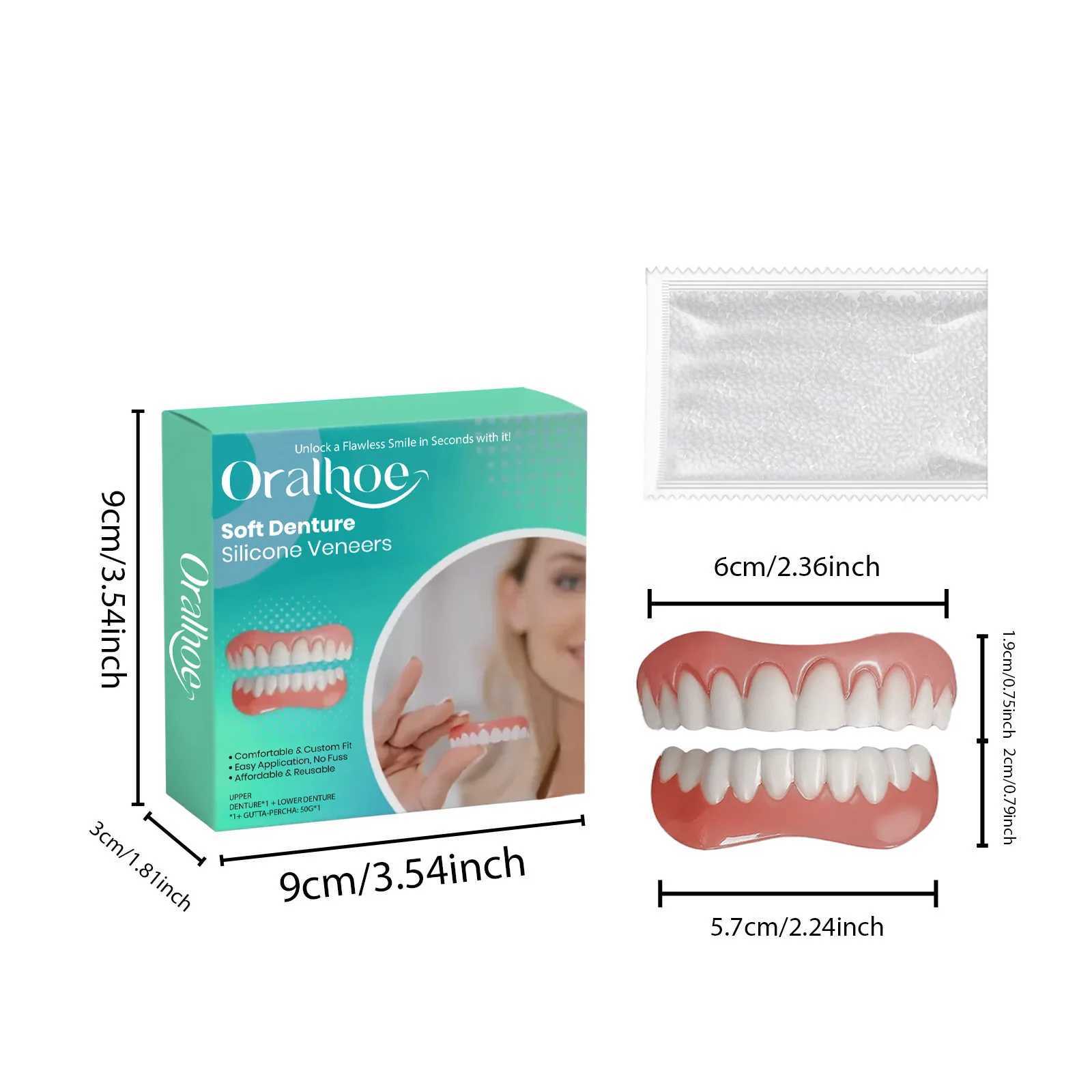 New Arrival Oralhoe 1 set of silicone upper and lower veneer brackets for dentures Smile care dental restoration silicone dental filling bracke Z25041