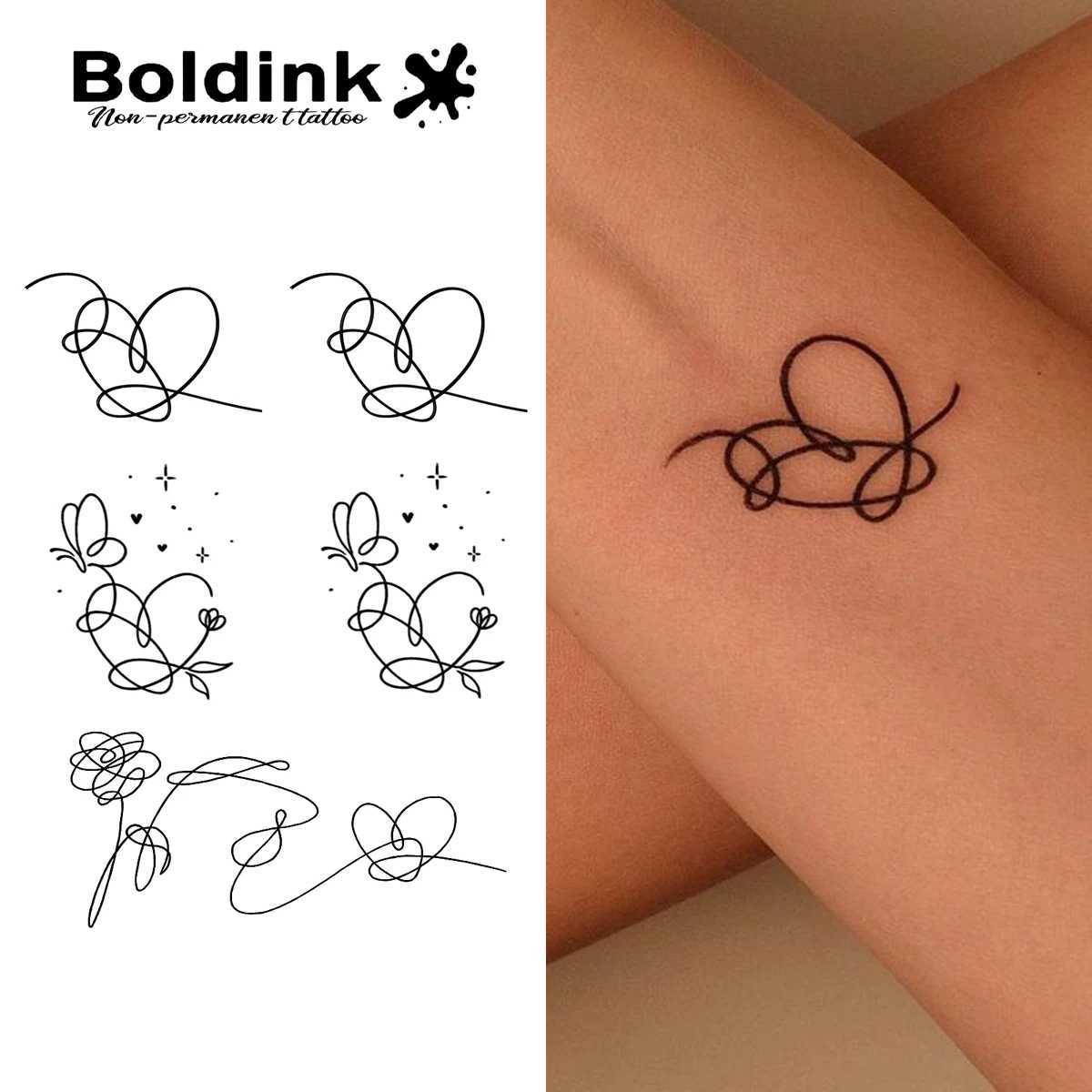 Boldink Butterfly Temporary Tattoo Lasting for 15 Days with New Technology Waterproof Semi Permanent Stickers W250410