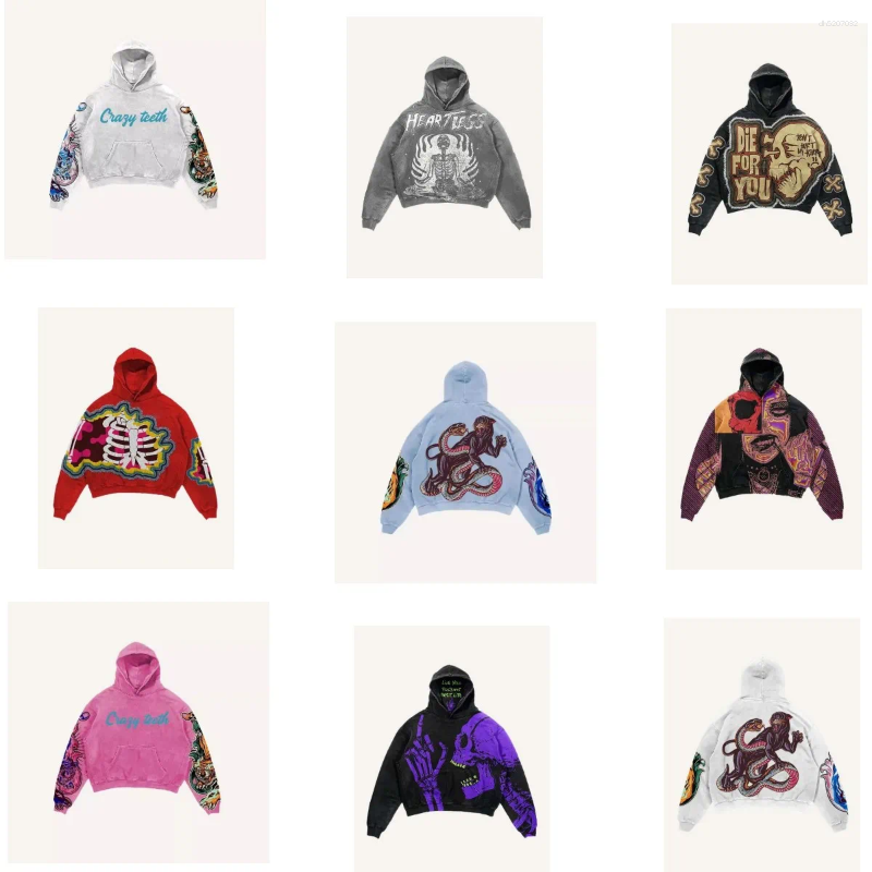 Men's Hoodies Skeleton Hoodie Gothic Punk Long Sleeve Top Causal Hooded Sweatshirt Sport Pullover Fashion Street Wear For Adults