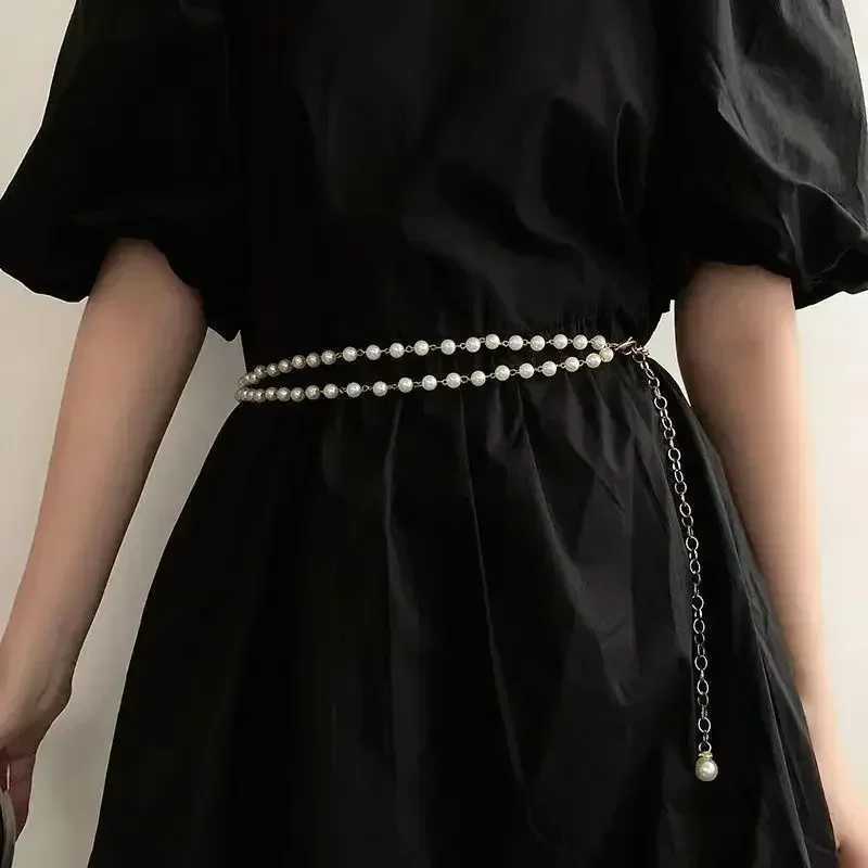 Summer clothing accessories tassel imitation pearl strap used for retro patterned belly dance waist dress accessories X250410