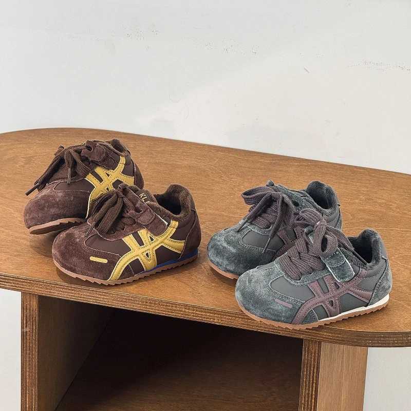 Winter New Childrens Boys Girls Casual Retro Fleece-lined Lightweight Comfortable Sneaker Kid Toddlers Casual Warm Sports ShoesT251110