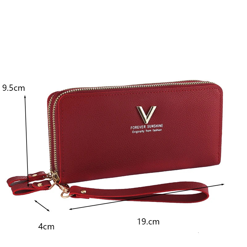 Large Capacity Zipper Wallet Women Long Purse Fashion Ladies Clutch Envelope Bag PU Leather Mobile Phone Multi-card Coin Purse R251110