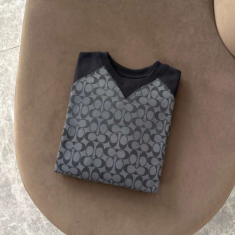 25Th Spring New Sweatshirt For Women Gray Old Flower Full Print Round Neck Pullover Couple Long Sleeve Shirt Versatile