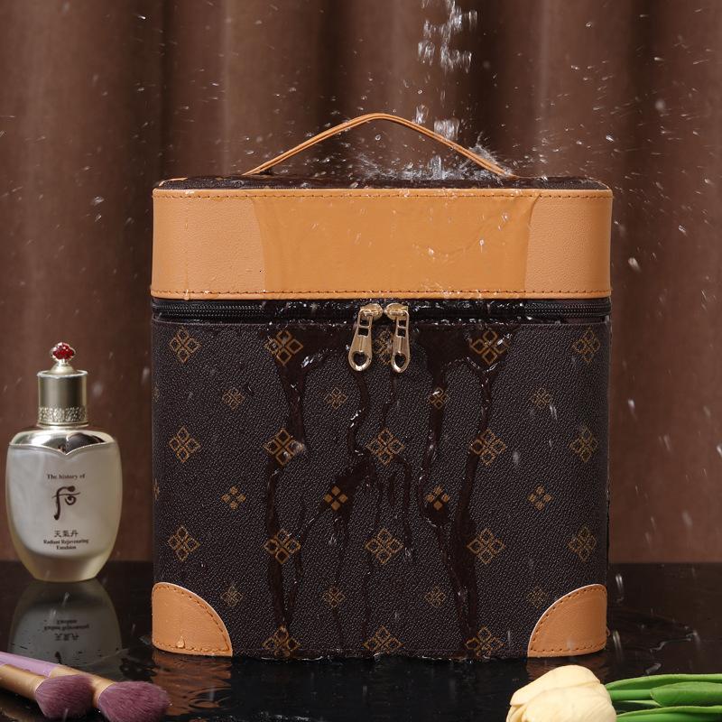 Luxury Design Storage Box With Mirror PVC Multi-layer Large Capacity Cosmetic Bag for Women