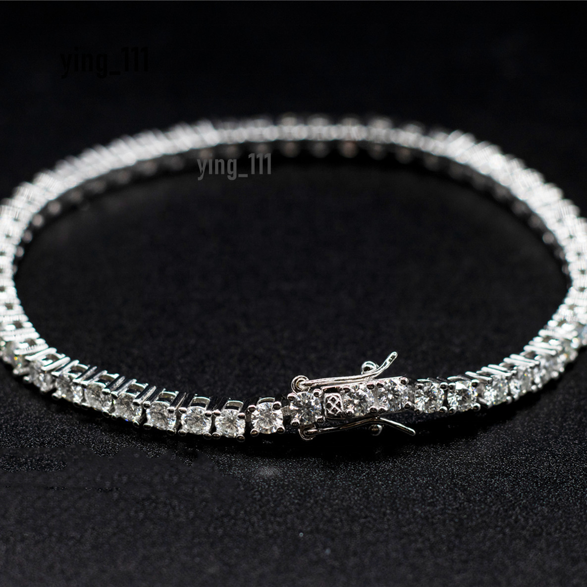 Custom Hip Hop Tennis Bracelet VVS Mossanite Diamond Tennis Link Chain Gold for Men 3mm Gift Packing Box Classic Design 1pcs
